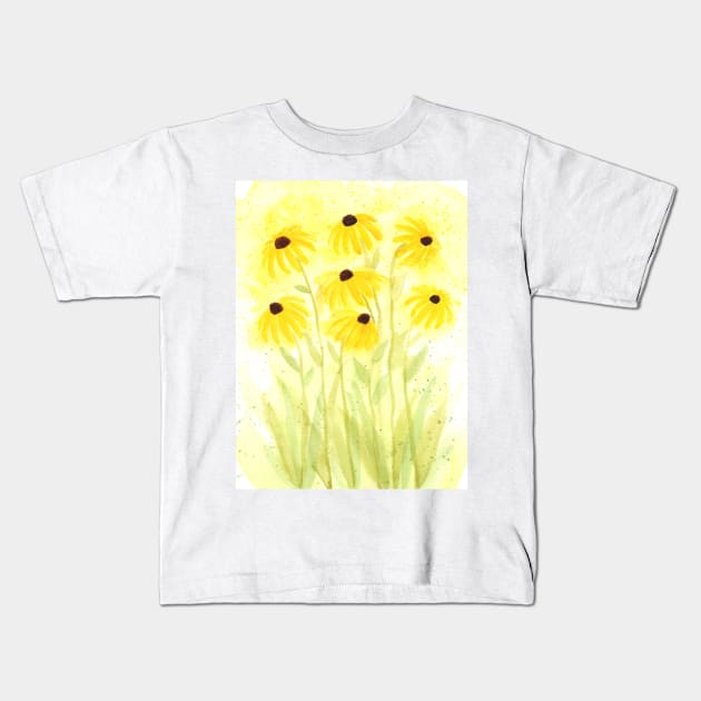 Rudbeckia Kids T-Shirt by SunnyPainter